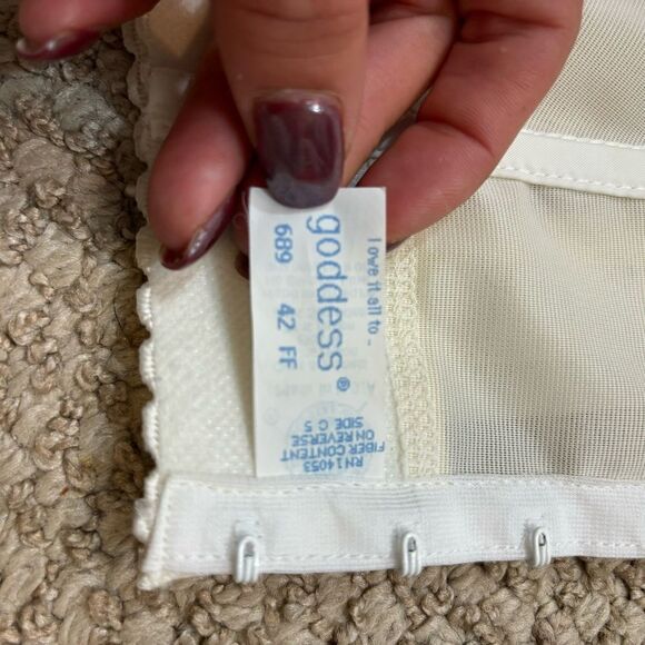 Ladies‎ Vintage Union Made Goddess Brand White Bustier Size 42FF - Picture 6 of 13